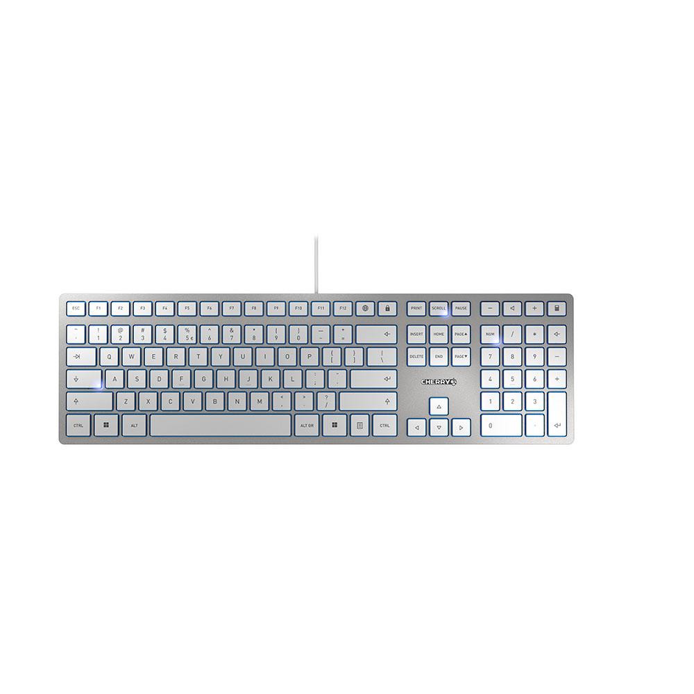 KC 6000 SLIM - Keyboard - Corded - QWERTY - Silver/White
