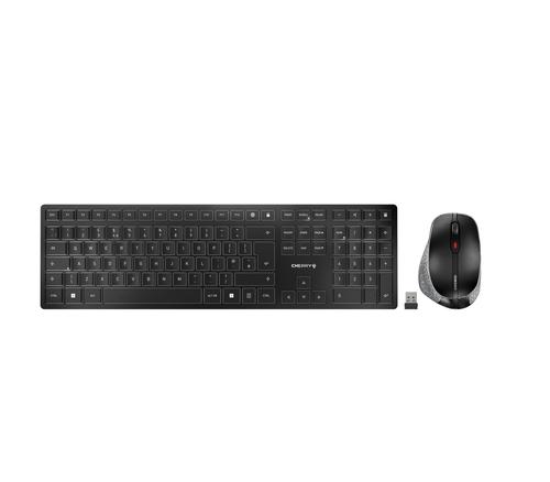 CHERRY DW 9500 SLIM tastiera Mouse incluso RF senza fili Bluetooth QWERTY Inglese Nero Grigio (DW9500 SLIM WIRELESS ERGO BLK/G