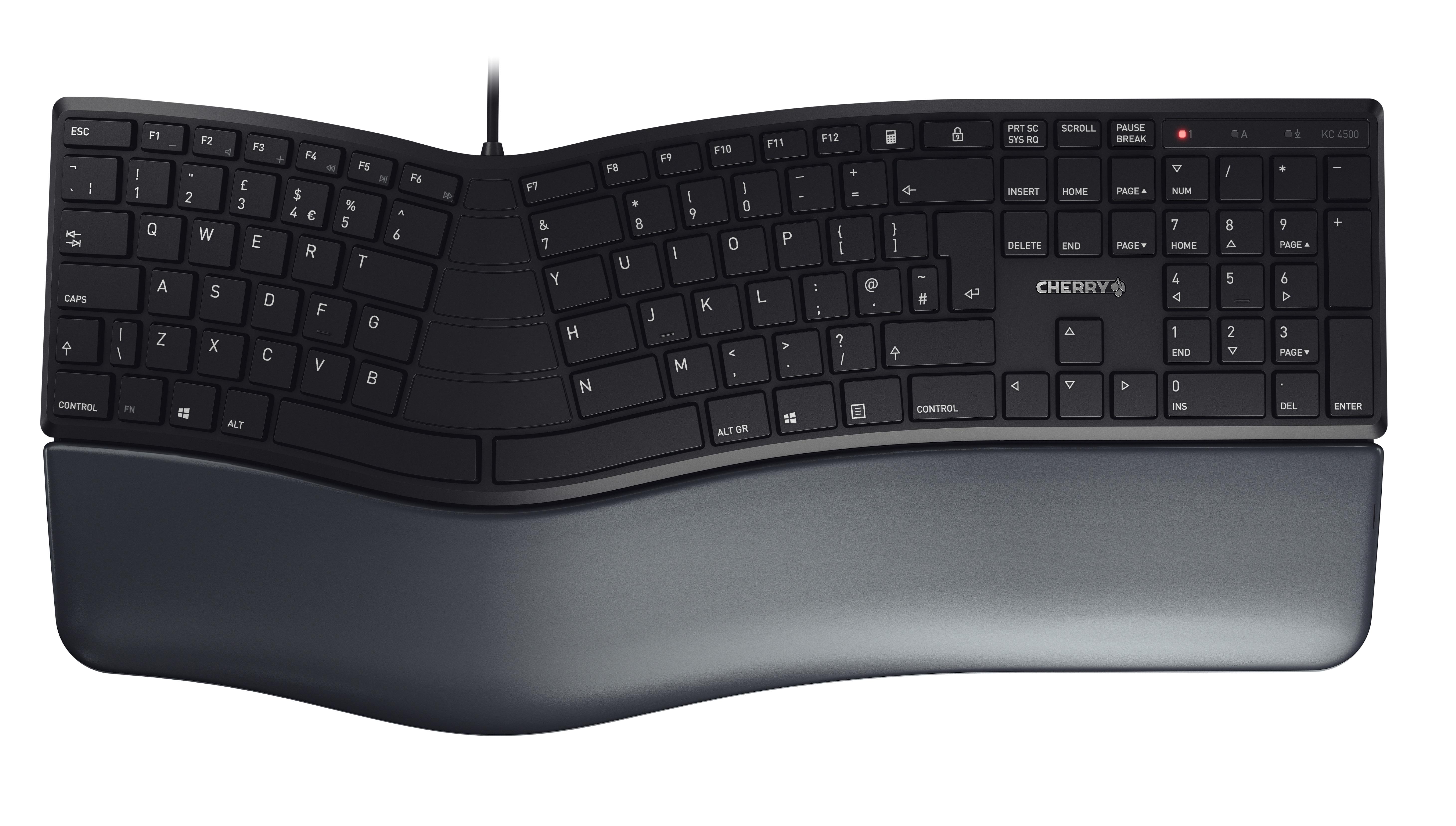 CHERRY KC 4500 ERGO tastiera USB QWERTY Inglese UK Nero (CHERRY KC 4500 ERGO CORDED KEYBOARD) - Versione UK