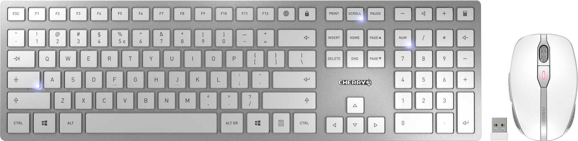DW 9100 SLIM - Desktop set - Wireless - QWERTY - Silver/White