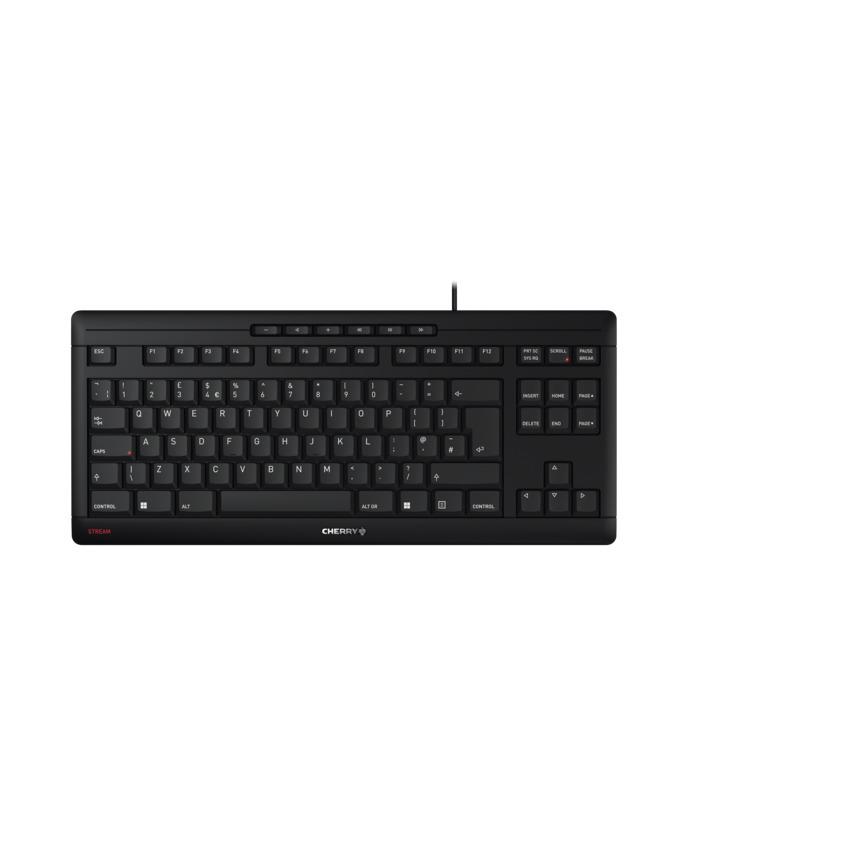 CHERRY STREAM KEYBOARD TKL tastiera USB QWERTY Inglese Nero (STREAM KEYBOARD TKL CORDED UK BLK) - Versione UK
