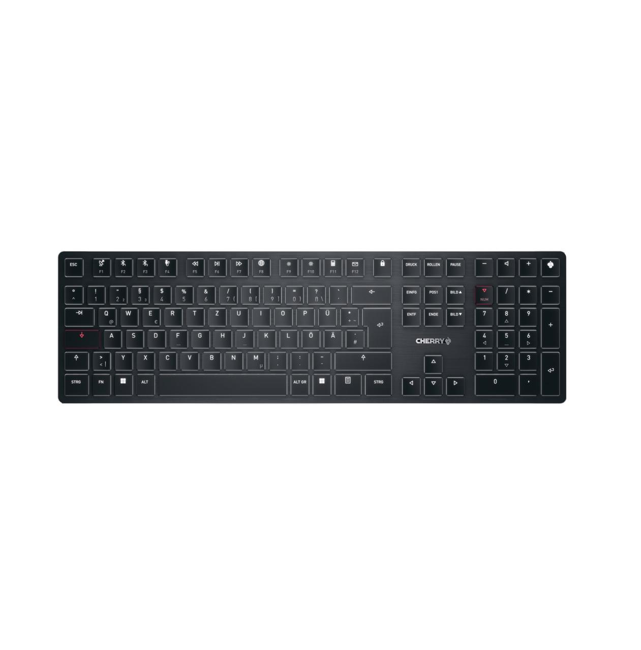 CHERRY KW X ULP tastiera USB + RF Wireless + Bluetooth QWERTZ Tedesco Nero