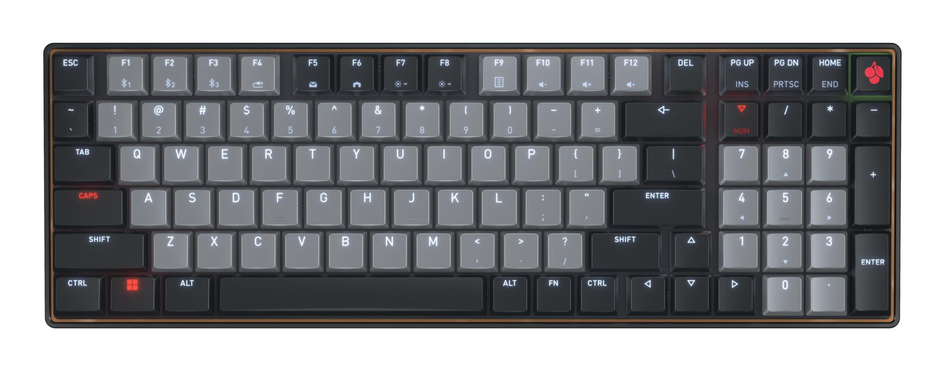 CHERRY KW 550 MX LP tastiera Casa/ufficio USB + Bluetooth QZERTY Inglese US Nero