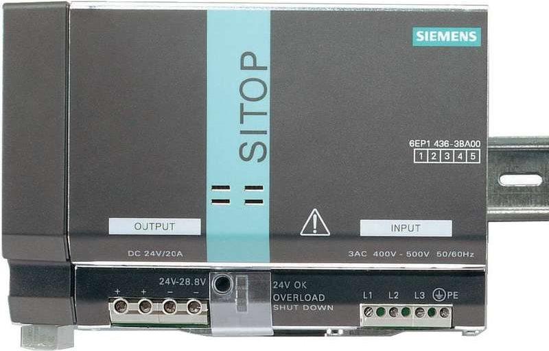 Siemens SITOP - alimentatore (possibile montaggio su guida DIN) - AC 400-500 V - 480 watt - 3 fasi