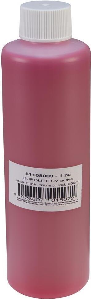 Eurolite Black Light, UV Light Coloro di francobollo UV-attivo, rosso trasparente 51108003 trasparente-rosso 250 ml (51108003)
