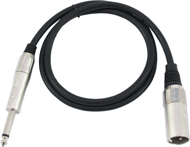 Omnitronic 3022519A XLR Adattatore Cavo [1x XLR Plug 3 Poly - 1x Jack Plug 6,3 mm (Mono)] 0,90 M nero (3022519A)