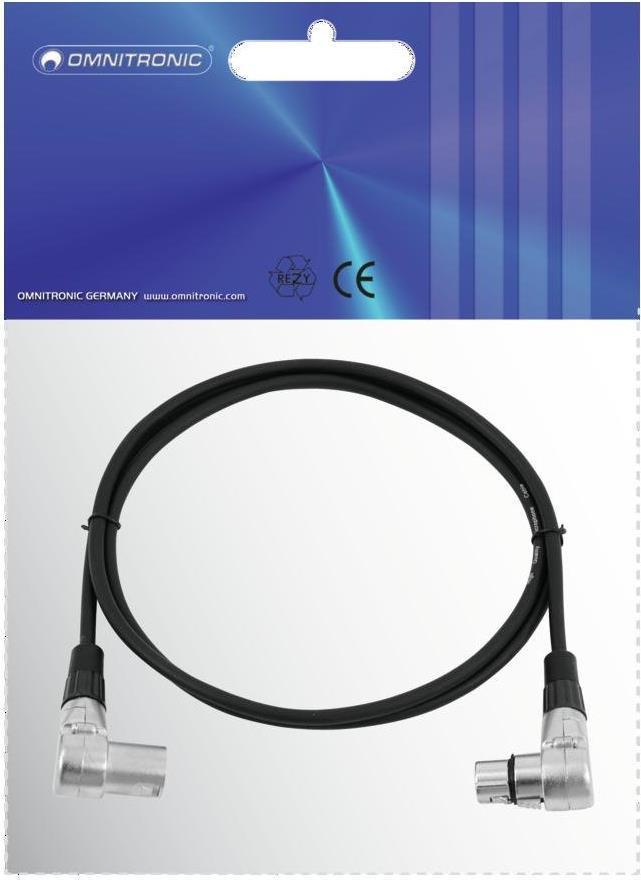 Omnitronic 30220630 XLR Colleging Cavo [1x XLR Plug 3 Poly-1x XLR Socket 3 Poly] 1,50 m Nero (30220630)
