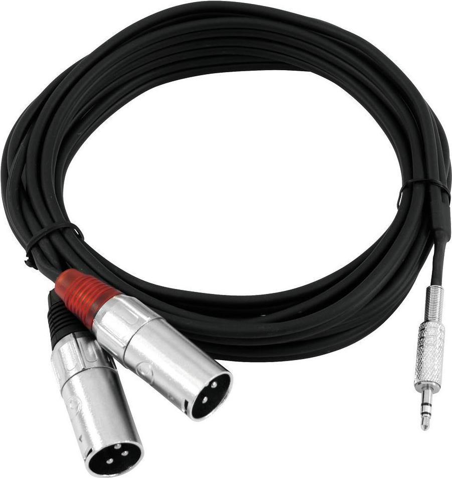 Omnitronic 30225157 cavo adattatore XLR [plug 1x jack 3,5 mm - 2x xlr plug 3 poli] 3,00 m neri (30225157)