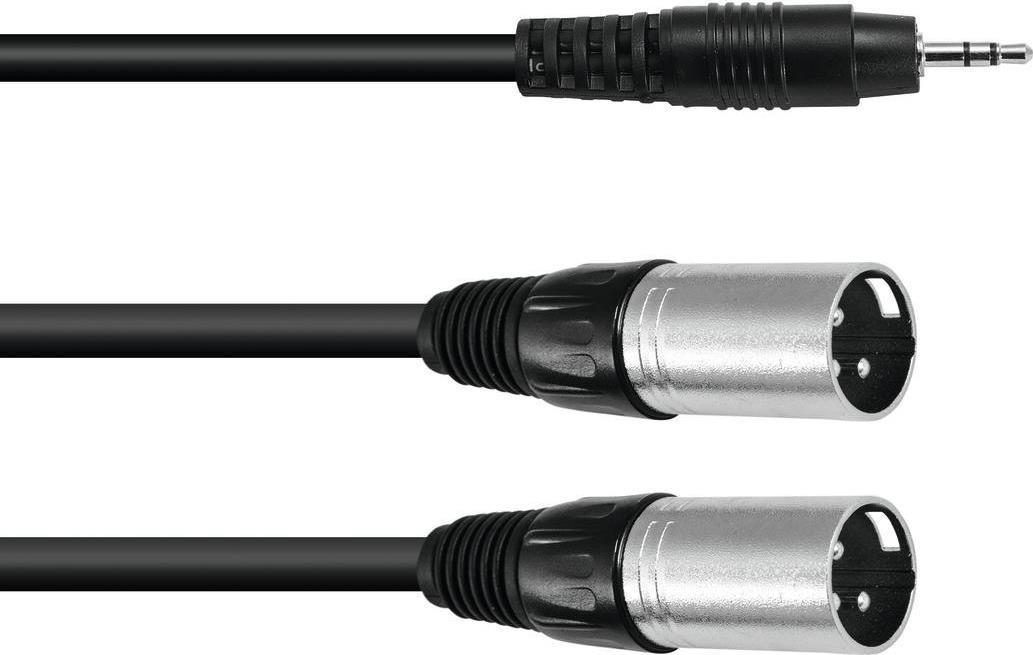 Omnitronic 30225158 cavo adattatore XLR [spina jack 1x 3,5 mm - 2x XLR Plug 3 Poly] 1,50 M nero (30225158)