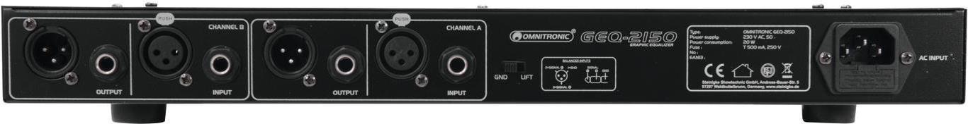 Omnitronic 10355522 Equalizzatore audio Equalizzatore parametrico (10355522)
