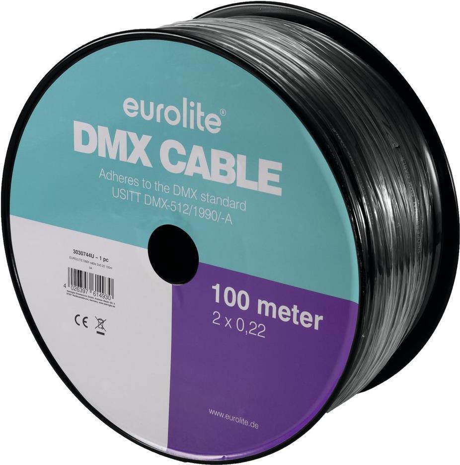 Cavo EUROLITE DMX 2x022 100m sw (3030744U)