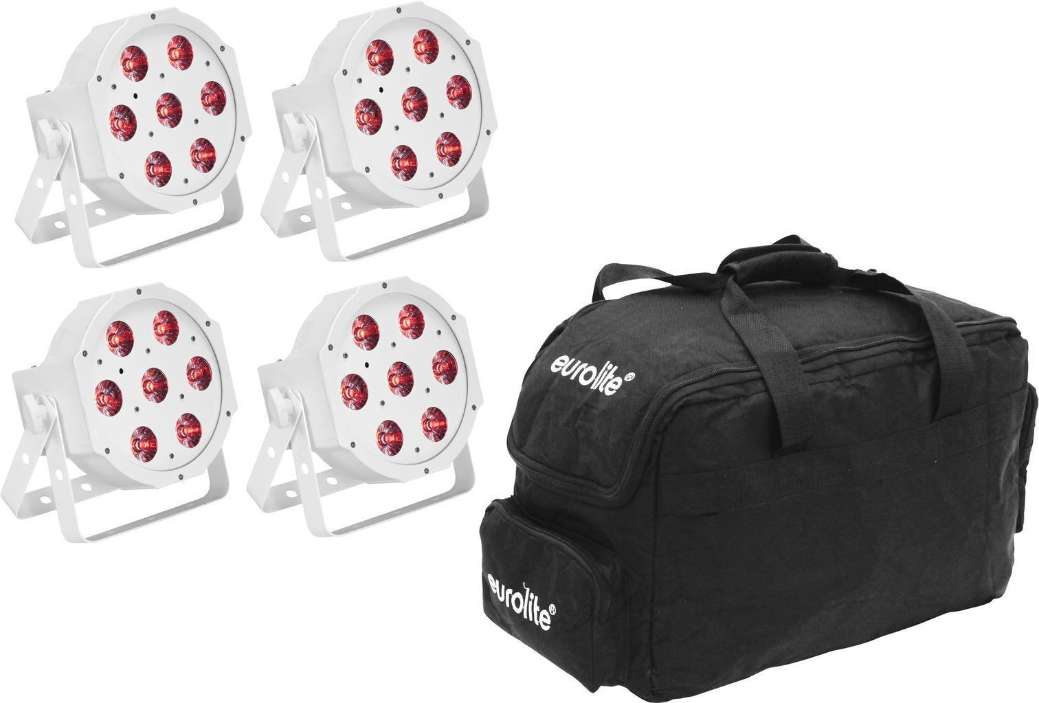 EUROLITE Set 4x LED SLS-7 HCL spot bianco borsa morbida (20000657)