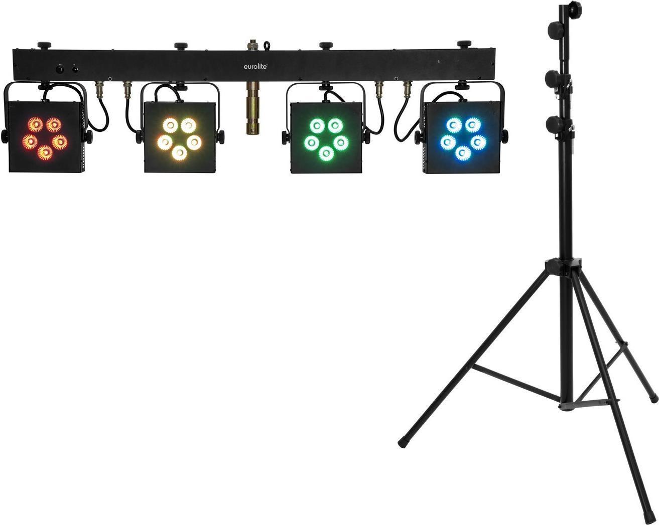 EUROLITE Set LED KLS-902 STV-60-WOT Treppiede in acciaio EU nero (20000734)