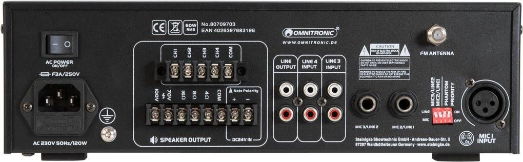 Omnitronic 80709703 amplificatore audio potenza/fase nero (80709703)