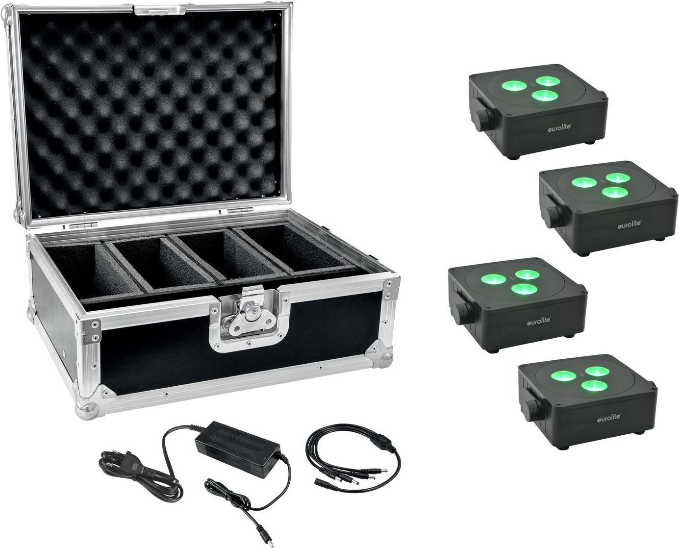 Eurolite set 4x batteria piatta IP piatta 3 SW Dadender Power Case (2000858)