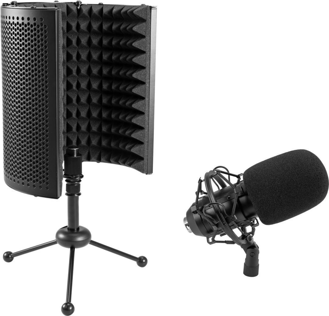 OMNITRONIC Set MIC CM-78MK2 microfono a condensatore a diaframma largo sistema assorbitore microfono da tavolo AS-04 (20000919)