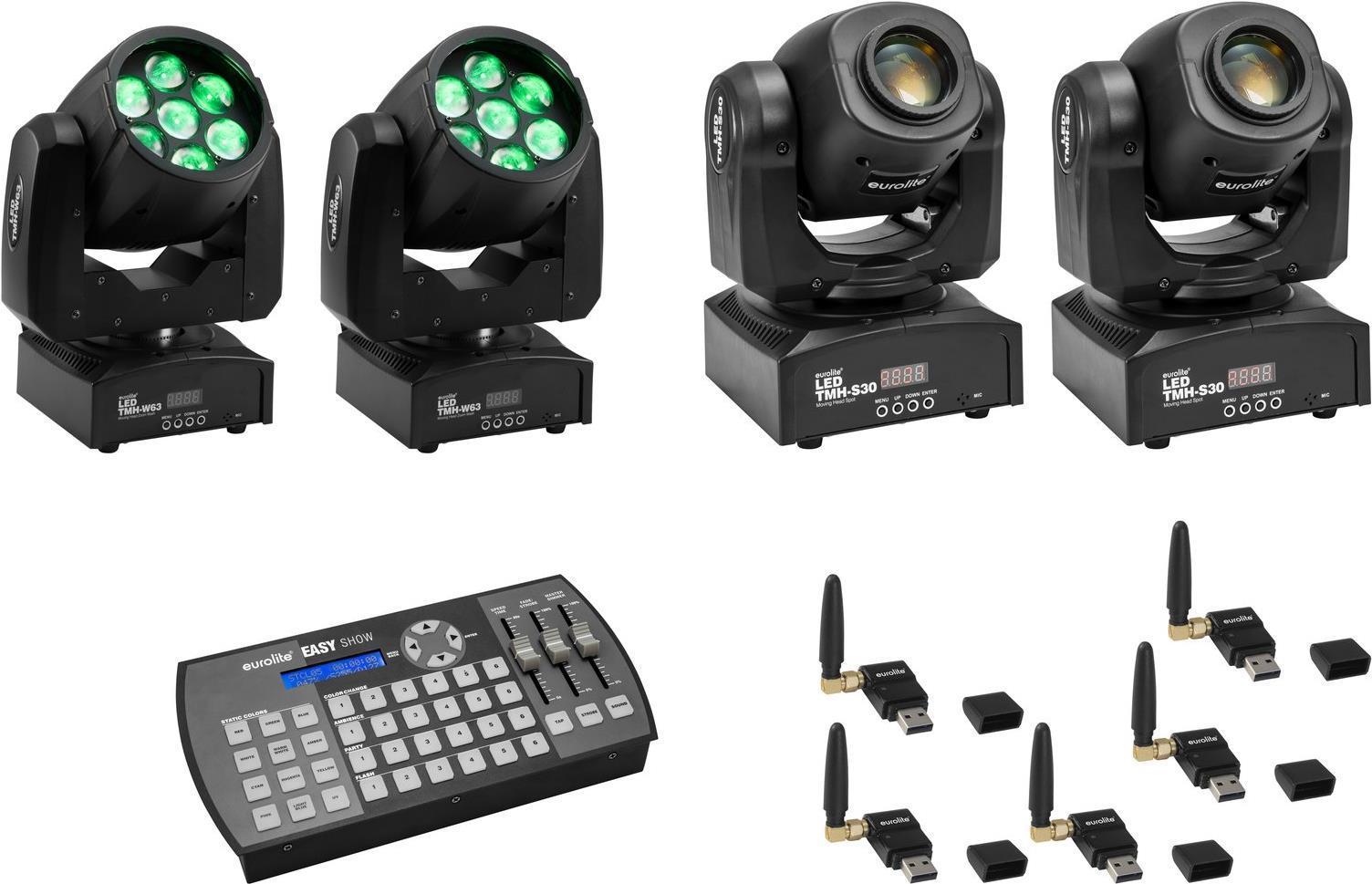 Set di eurolite set 2x LED TMH-W63 2X LED TMH-S30 USB QuickDMX Easy Show (2000867)