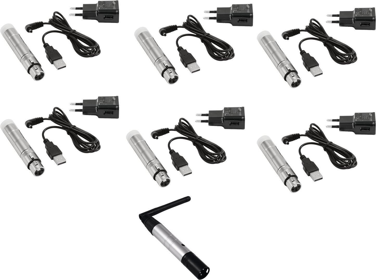 EUROLITE Set QuickDMX 1x trasmettitore 6x ricevitore BATTERIA (20000902)