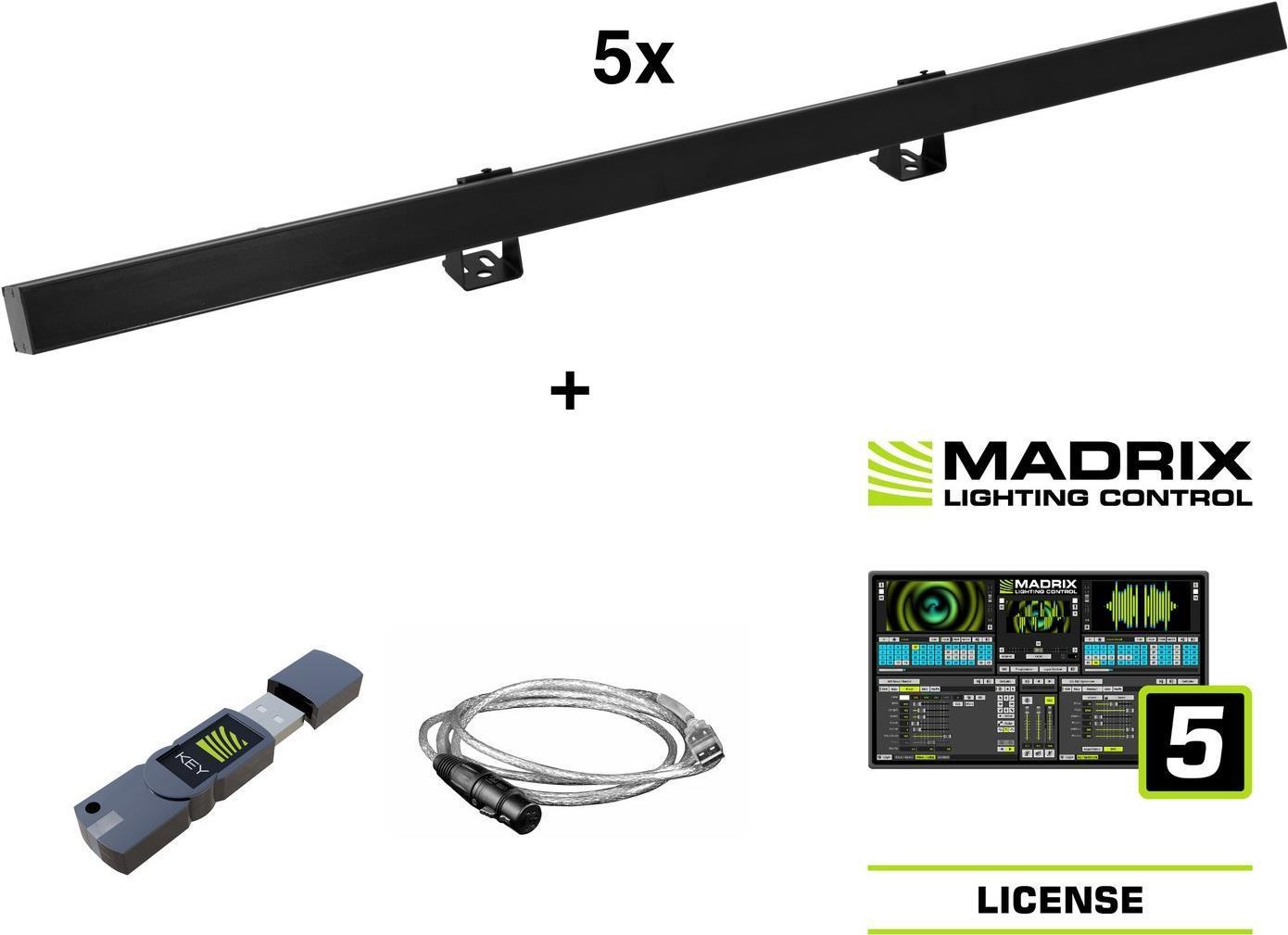EUROLITE Set 5x LED PR-100/32 Pixel DMX Rail sw Software Madrix (20000908)
