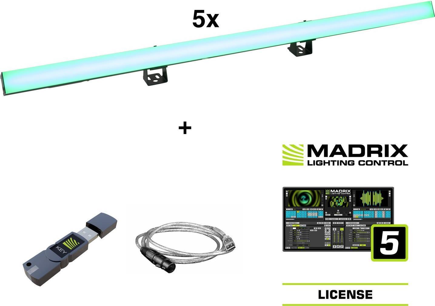 EUROLITE Set 5x LED PR-100/32 Pixel Guida DMX Software Madrix (20000909)