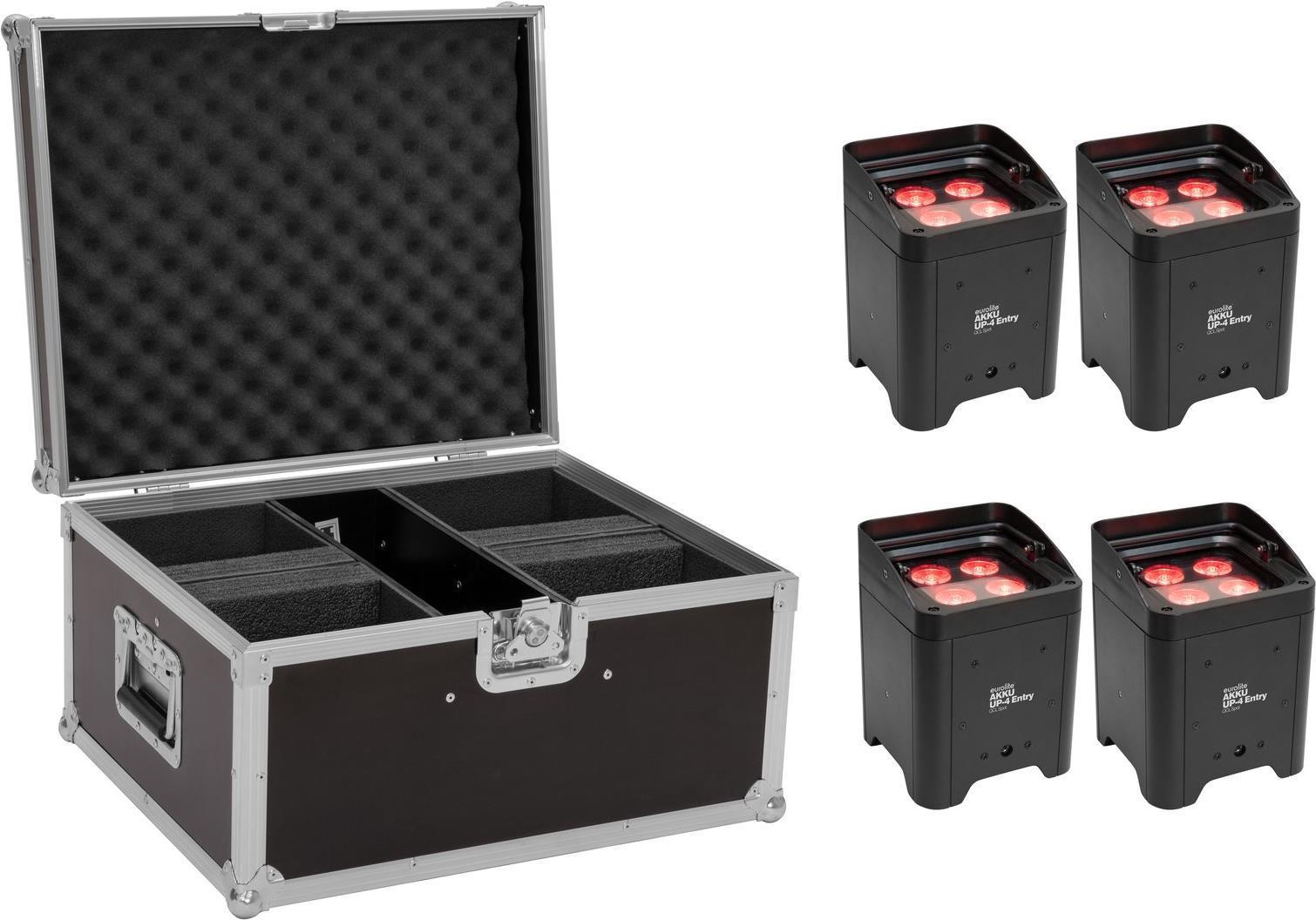 EUROLITE Set 4x AKKU UP-4 Entry QCL Spot Custodia (20000934)