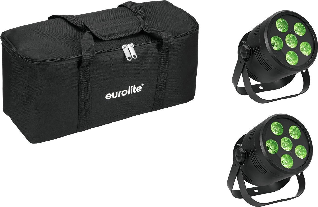 Eurolite Set 2x LED silenzioso par 6 QCl Floor SW Soft-Bag (2000964)