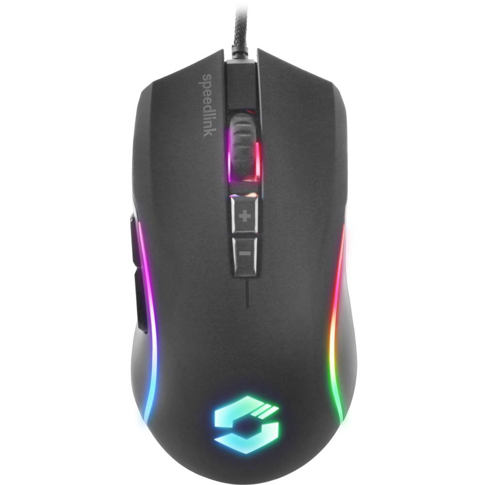 Mouse da gioco ZAVOS, 3200 DPI, USB, gomma nera