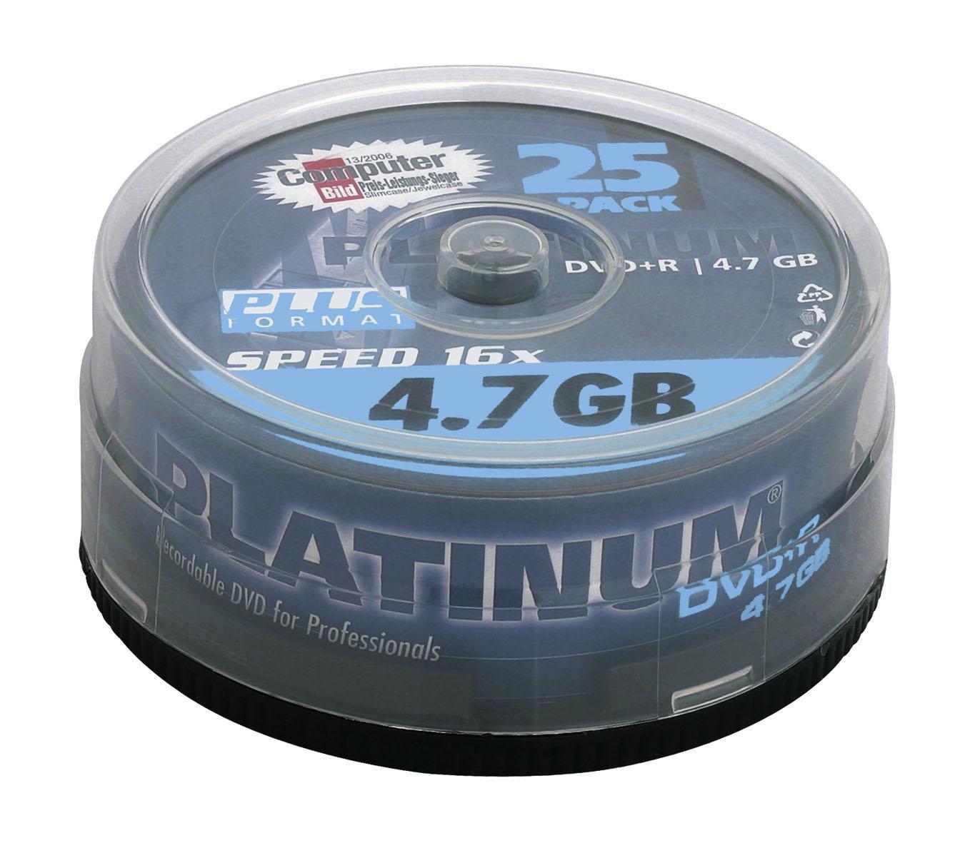 DVDR 47GB PLAINKUM 16x Sp 25