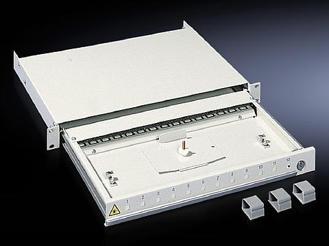 Rittal - Organizer per collegamento cavo in fibra ottica - grigio chiaro - 1U - 483 cm (19")