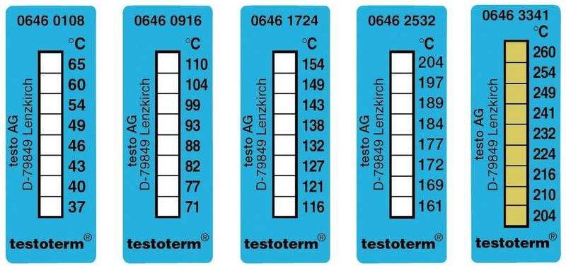 Strisce per la misurazione della temperatura TESTO 50 x 18 mm (0646 0108)
