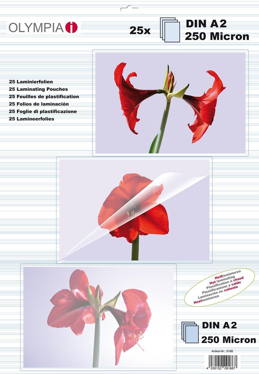 Olympia 9186 pellicola per plastificatrice 25 pz (OLYMPIA - lamineret b?nd - 25 stk. - A)