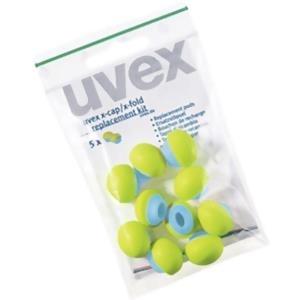 Capsule di ricambio per archetto x-cap - conf 60 paia in bustine da 5 paia Uvex lime/blu - 2125351