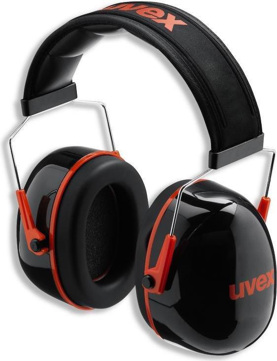 Cuffia antirumore K3 per isolamento alte frequenze regolabile in lunghezza Uvex nero/rosso - 2600003