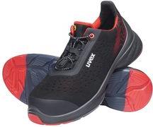 UVEX 1 G2 Sicurezza Mezza scarpa S1P, nero/rosso, dimensioni. 43 scarpe a foglia, tomaia: microvelours, - 1 pezzo (6837243)
