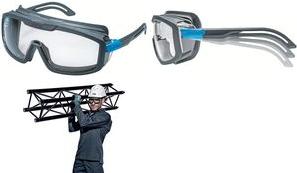 Glasshi da stiro uvex I -Guard, Tita a fetta: occhiali di sicurezza chiari, colore del telaio: antracite/blu, materiale: PC, -