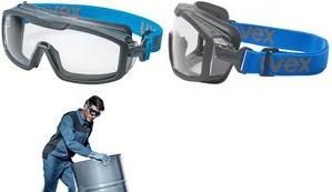 Uvex Visualizzazione completamente occhiali Uvex I -Guard+, Slip Tibing: Clear Safety Glasses, Frame Color: Antracite/Blue, Mat