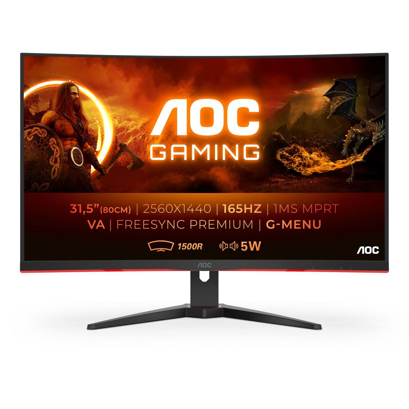 AOC G2 CQ32G2SE/BK LED display 80 cm (31.5") 2560 x 1440 Pixel 2K Ultra HD Nero Rosso
