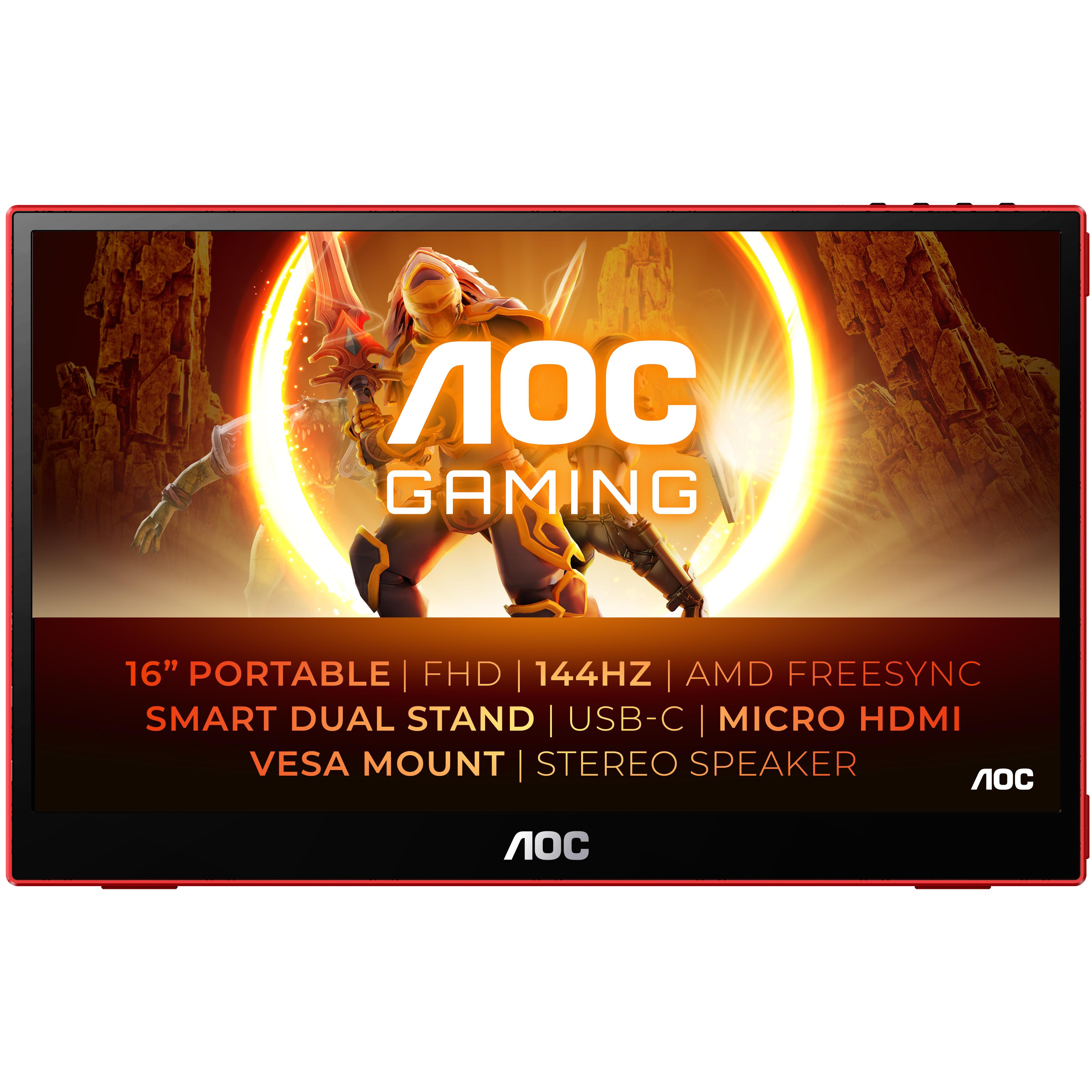 AOC 16G3 TV e monitor portatile Nero Rosso 396 cm 15.6 TFT 1920 x 1080 Pixel (16G3 Gaming Portable)