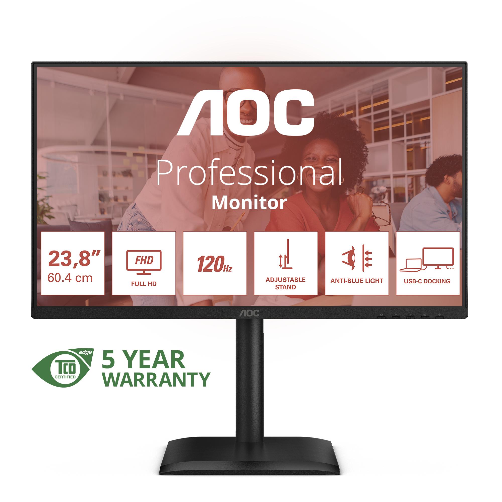 AOC E4 24E4CV Monitor PC 60,5 cm (23.8") 1920 x 1080 Pixel Full HD LED Nero