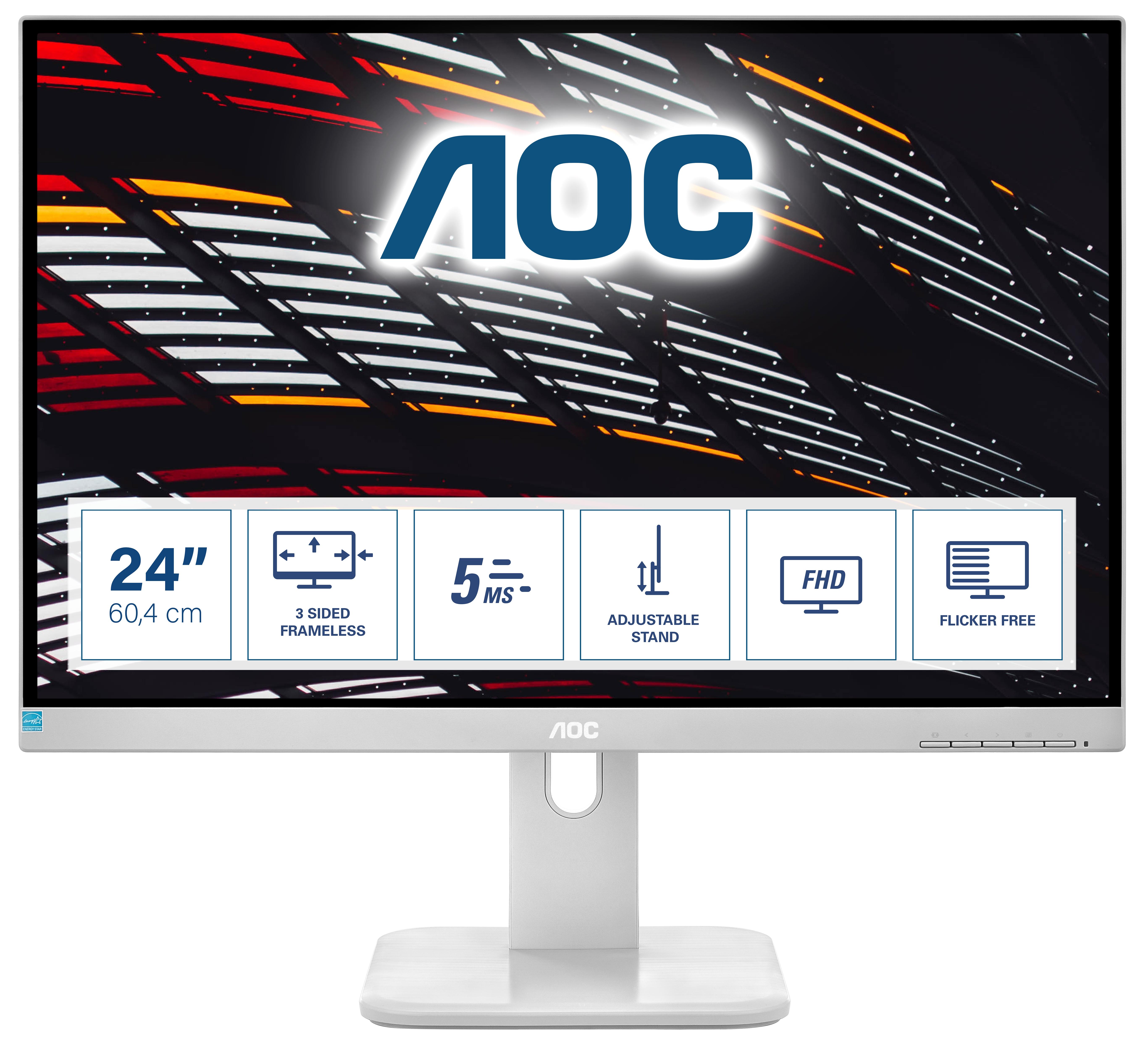 AOC P1 24P1/GR LED display 605 cm (23.8") 1920 x 1080 Pixel Full HD Grigio