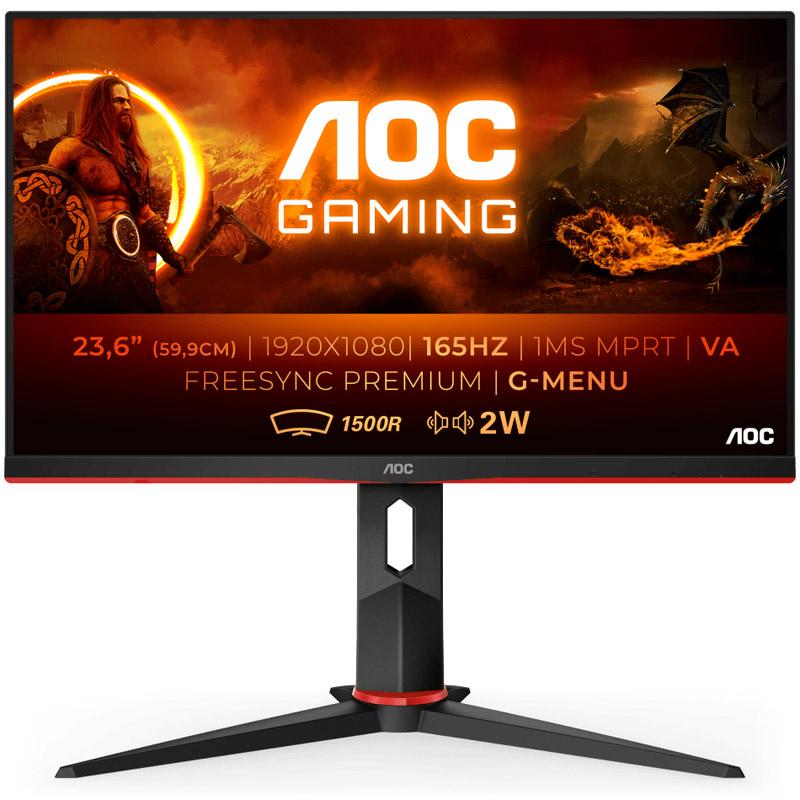 AOC G2 C24G2AE/BK Monitor PC 599 cm (23.6") 1920 x 1080 Pixel Full HD LED Nero Rosso
