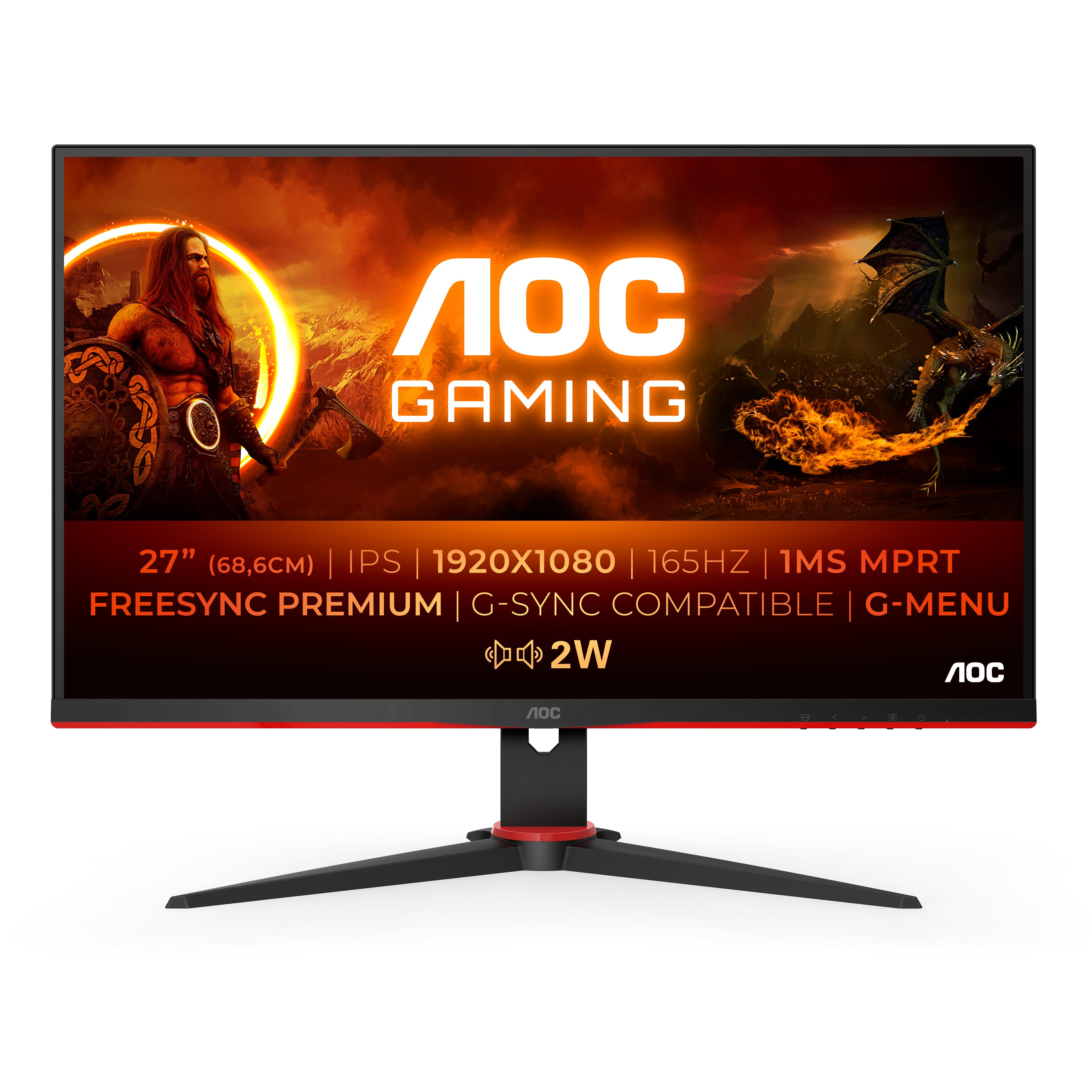 AOC G2 27G2SPAE/BK LED display 686 cm (27") 1920 x 1080 Pixel Full HD Nero Rosso