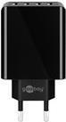 Caricabatterie USB Alimentatore USB a 4 prese nero, 3A, 30W