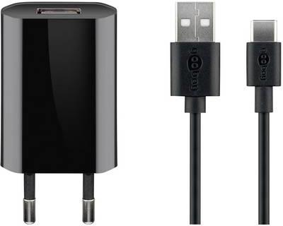 Goobay 45293 Caricabatterie per dispositivi mobili Universale Nero AC Interno (Goobay USB-C Charger set 1 A, black, 1)