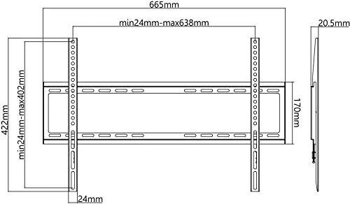 Supporto da parete per TV Basic Basic FISSO (L) nero - per TV da 37" a 70" (94-178 cm) fino a 35 kg