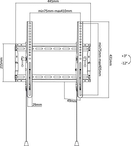 Supporto da parete per TV Pro Pro TILT (M) nero - per TV da 43" a 100'' (109-254 cm) fino a 75 kg