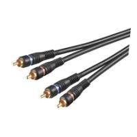 Goobay Wentronic - Cavo audio - Audio composito - RCA (S) a RCA (S) - 10 m - Cavo coassiale schermato doppio - Nero (50434)