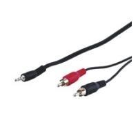 CAVO STEREO PER COLLEGAMENTO CASSE/PC - 1 CONNETTORE 3.5 MM./ 2 CONNETTORI CINCH (RCA) MASCHIO MT.10