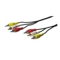 CAVO AUDIO VIDEO 3 CONNETTORI RCA MASCHIO/MASCHIO (2XAUDIO 1XVIDEO) MT. 10