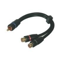 Goobay Wentronic - Audio -Splitter - Audio composito - RCA (S) a RCA (R) - 20 cm - Isolamento doppio - Nero (50930)